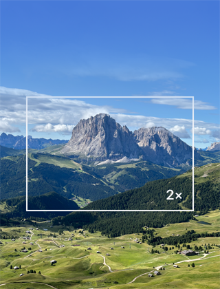 2× zoom i huvudkameran med 48 megapixlar på iPhone 15
