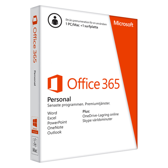 Microsoft Office 365 Personal 1 Lic. - Elektronisk lev.