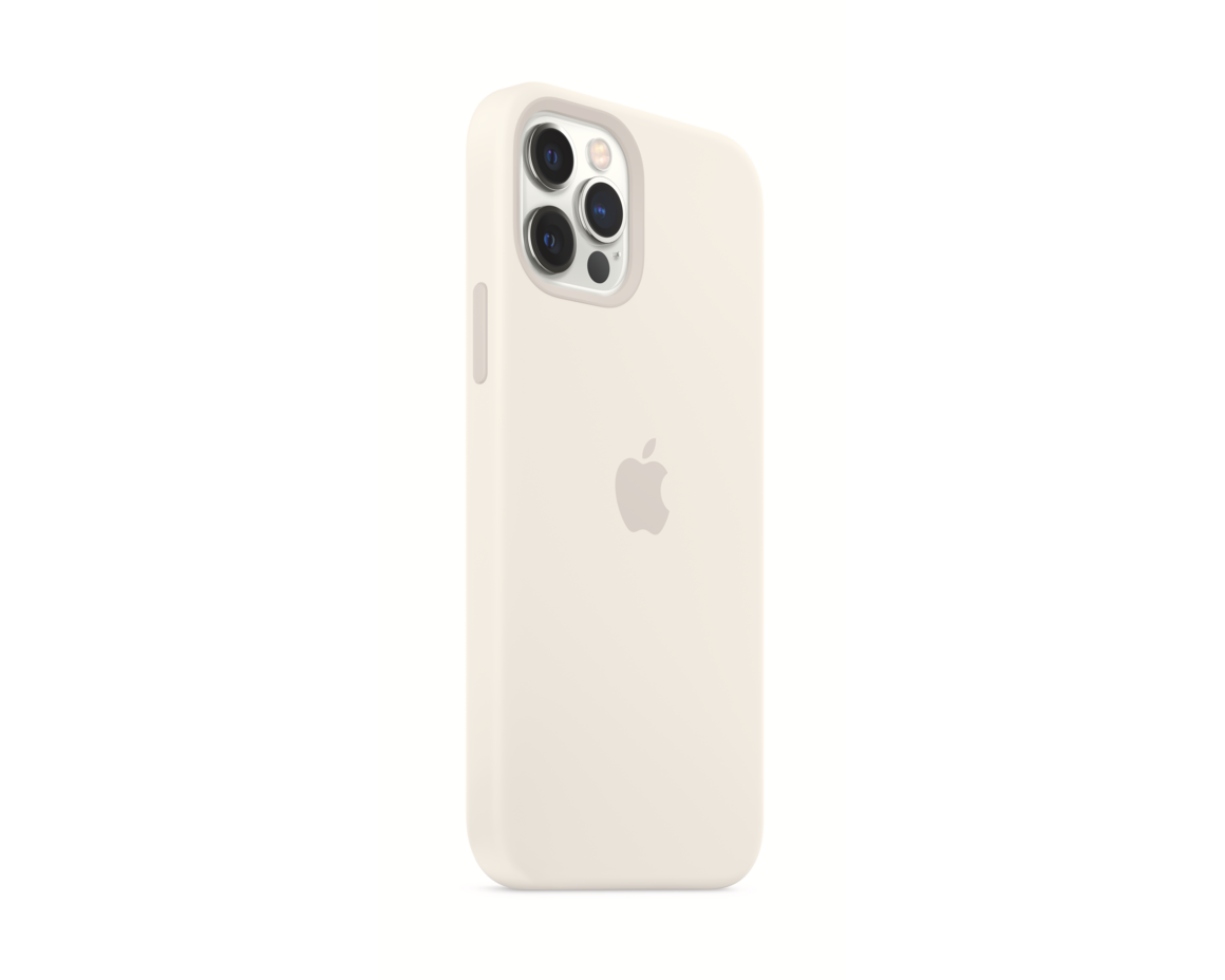 Apple iPhone 12 och 12 Pro Silikonskal med MagSafe Vit