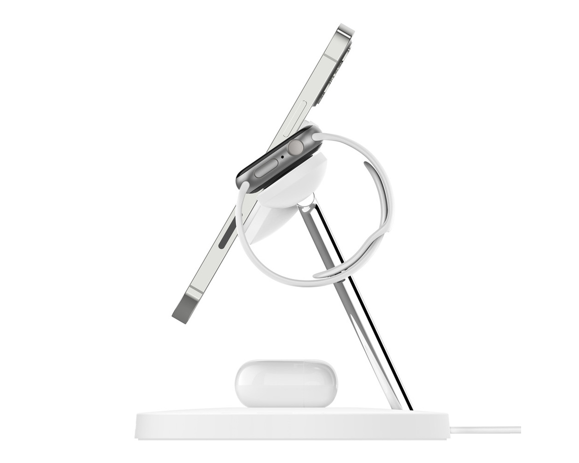 Belkin - Magsafe 3-in-1 trådlös 15W laddare inkl nätadapter - Vit