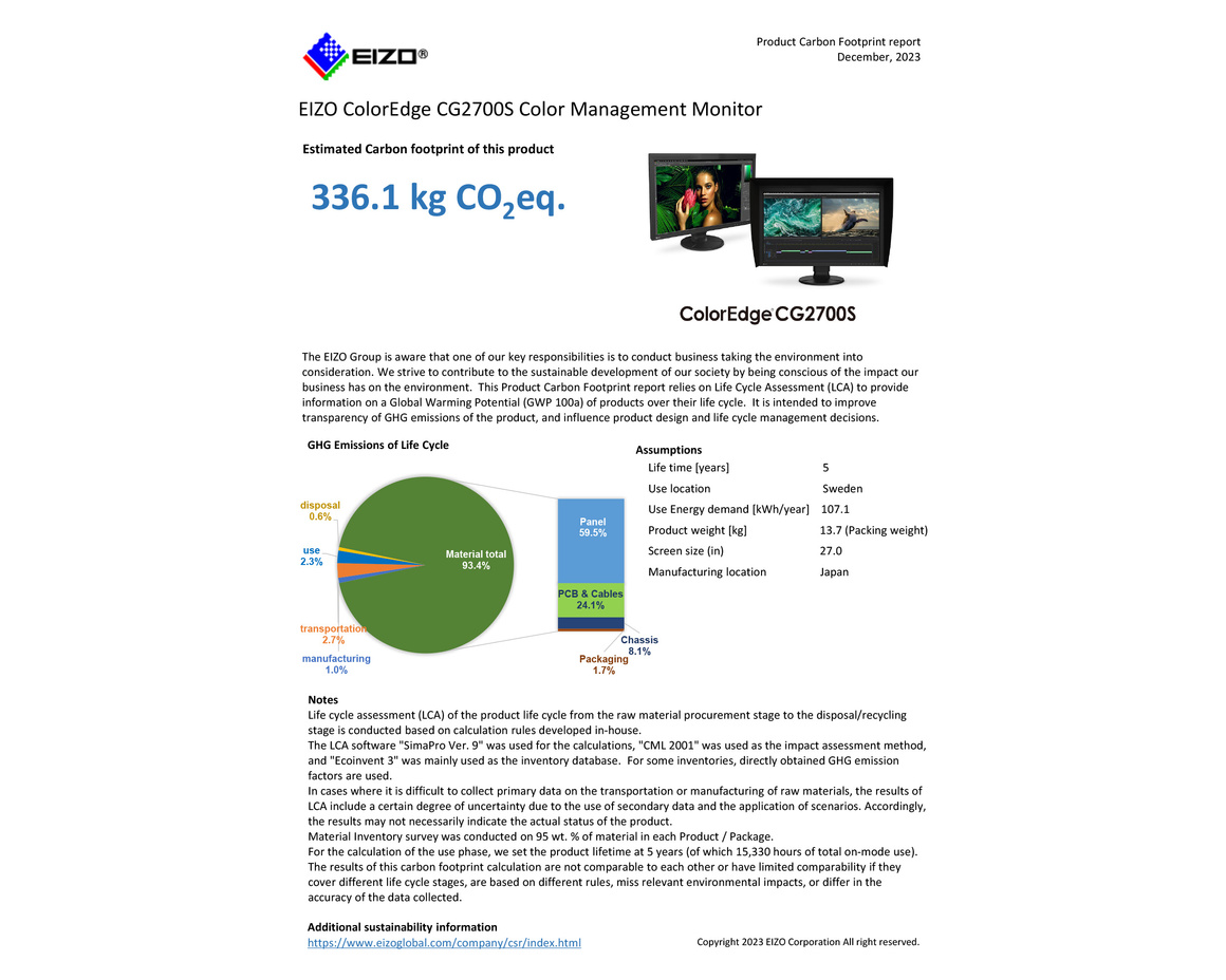 Eizo Monitor Coloredge CG2700S