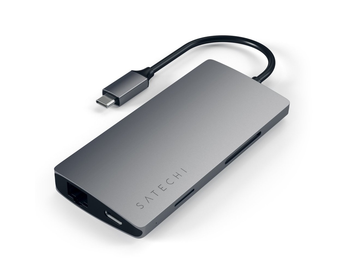 Satechi USB-C Multi-Port Adapter 4K Gigabit Ethernet V2 - Rymdgrå