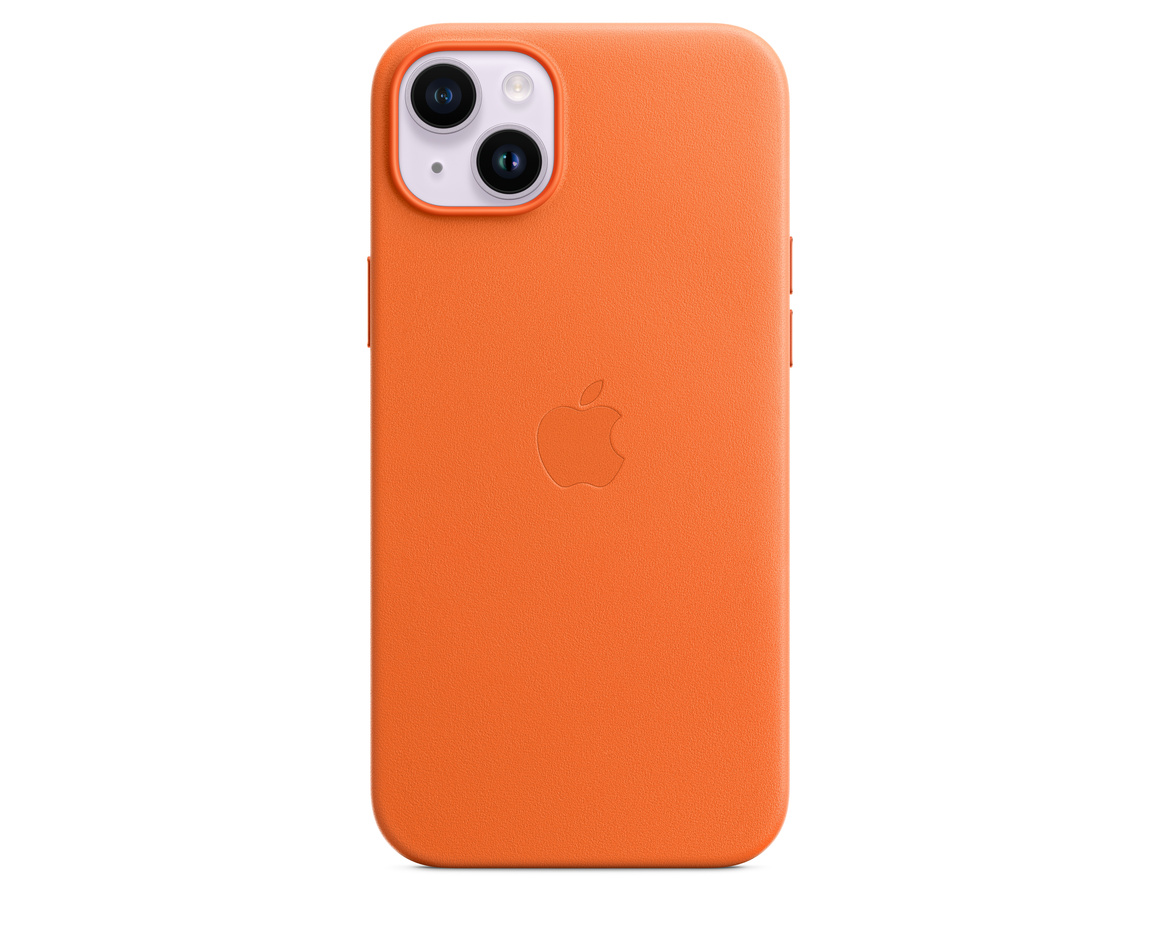 Apple iPhone 14 Plus Läderskal med MagSafe Orange