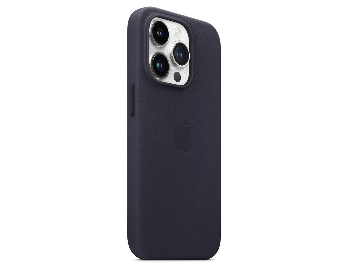 Apple iPhone 14 Pro Max Läderskal med MagSafe Svartlila