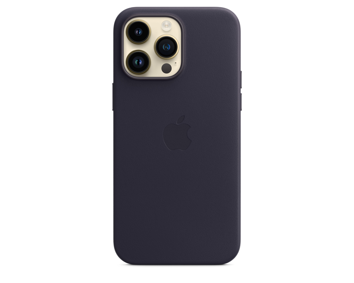 Apple iPhone 14 Pro Max Läderskal med MagSafe Svartlila