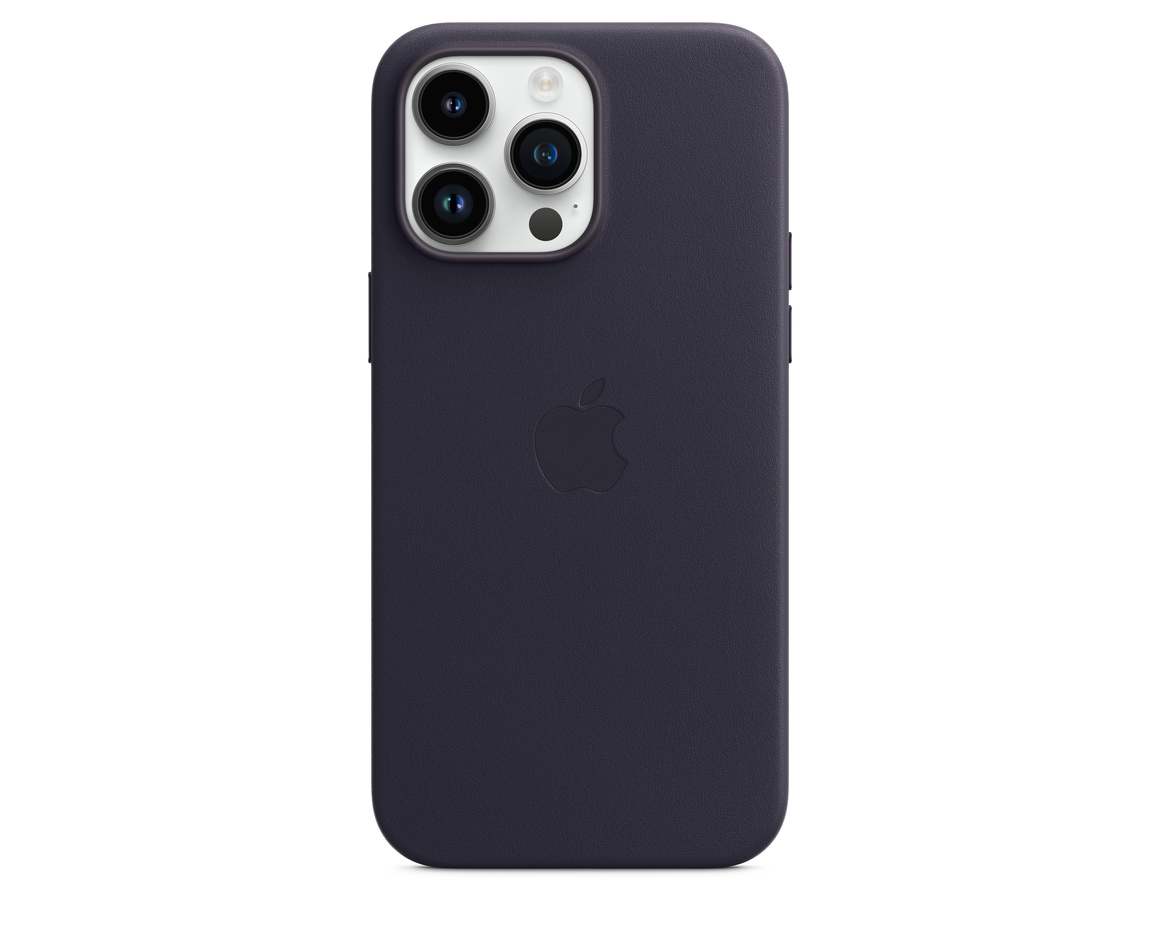 Apple iPhone 14 Pro Max Läderskal med MagSafe Svartlila