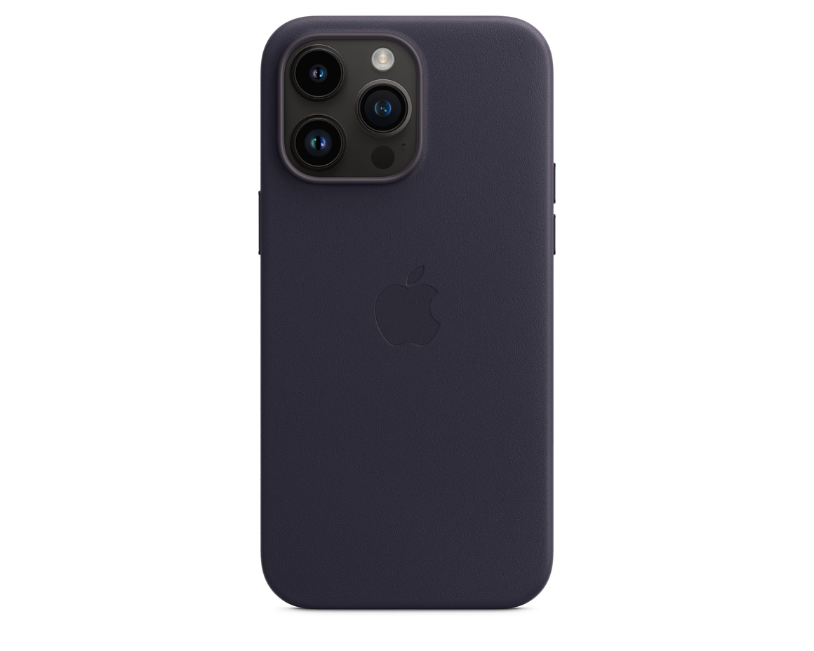 Apple iPhone 14 Pro Max Läderskal med MagSafe Svartlila