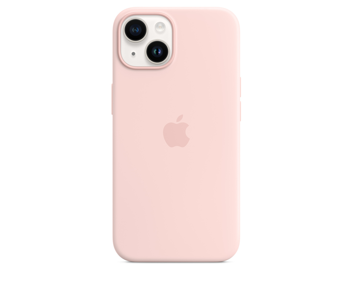 Apple iPhone 14 Silikonskal med MagSafe Kritrosa