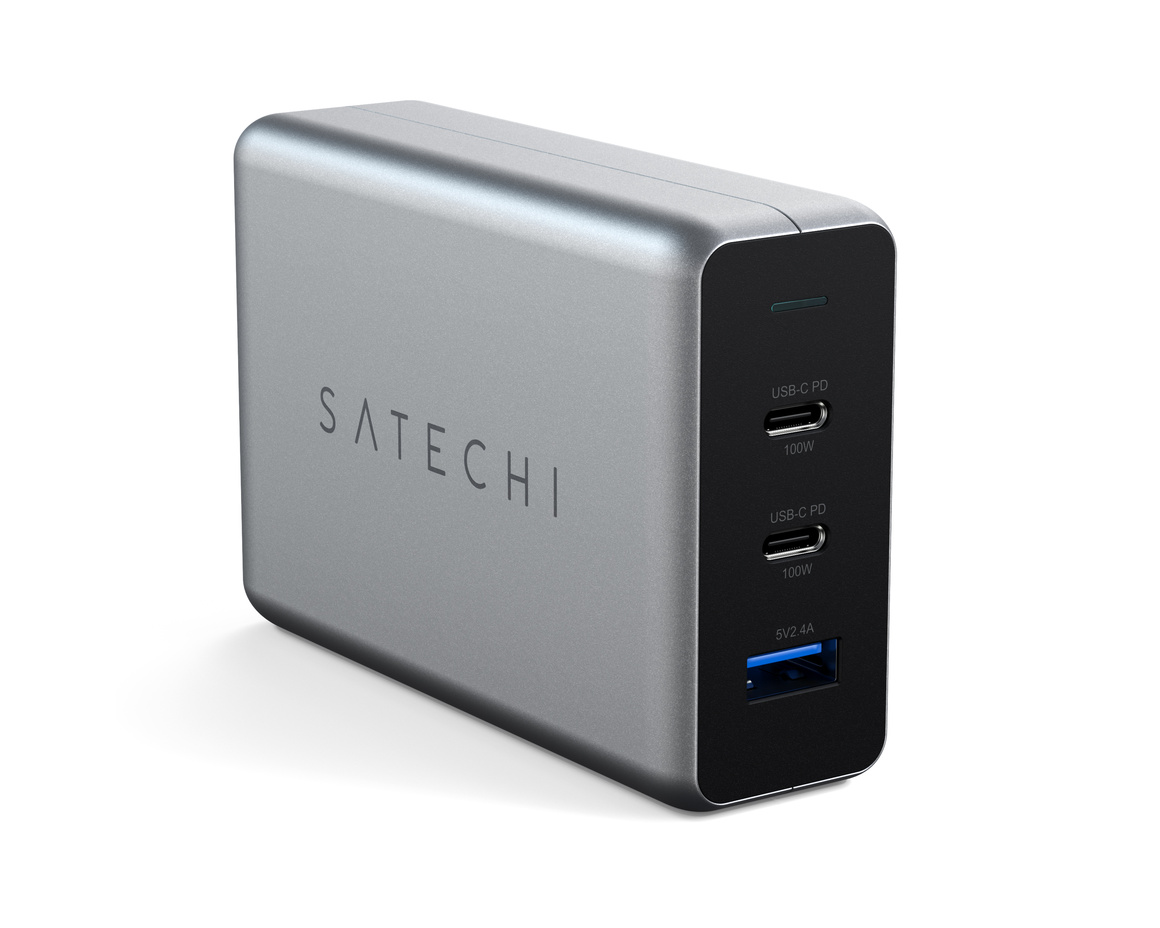 Satechi 100W GaN PD-reseladdare med dubbla USB-C och USB-A-uttag