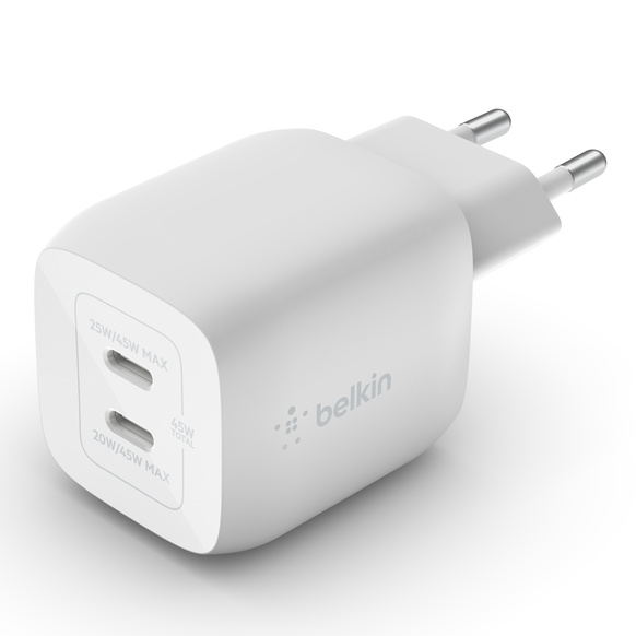 Belkin 45W PD PPS Dual USB-C GaN laddare