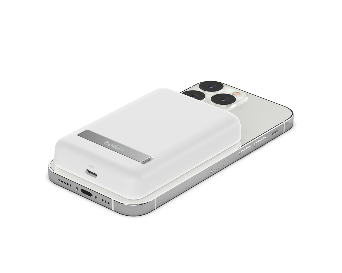 Belkin Qi2 MagSafe Powerbank med Kickstand 8000mAh - Vit