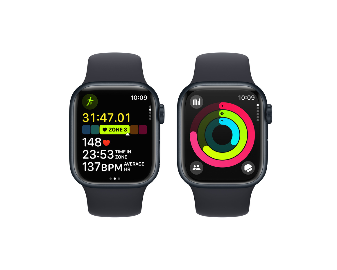 Apple Watch Series 9 Aluminiumboett Midnatt 41mm GPS S/M