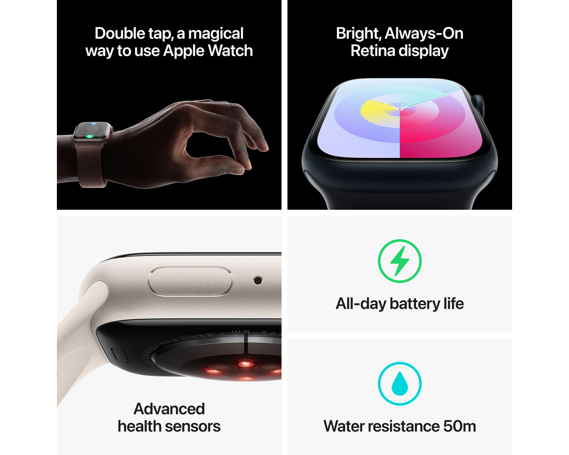 Apple Watch Series 9 Rostfri Stålboett med Milanesisk Loop Grafit 41mm