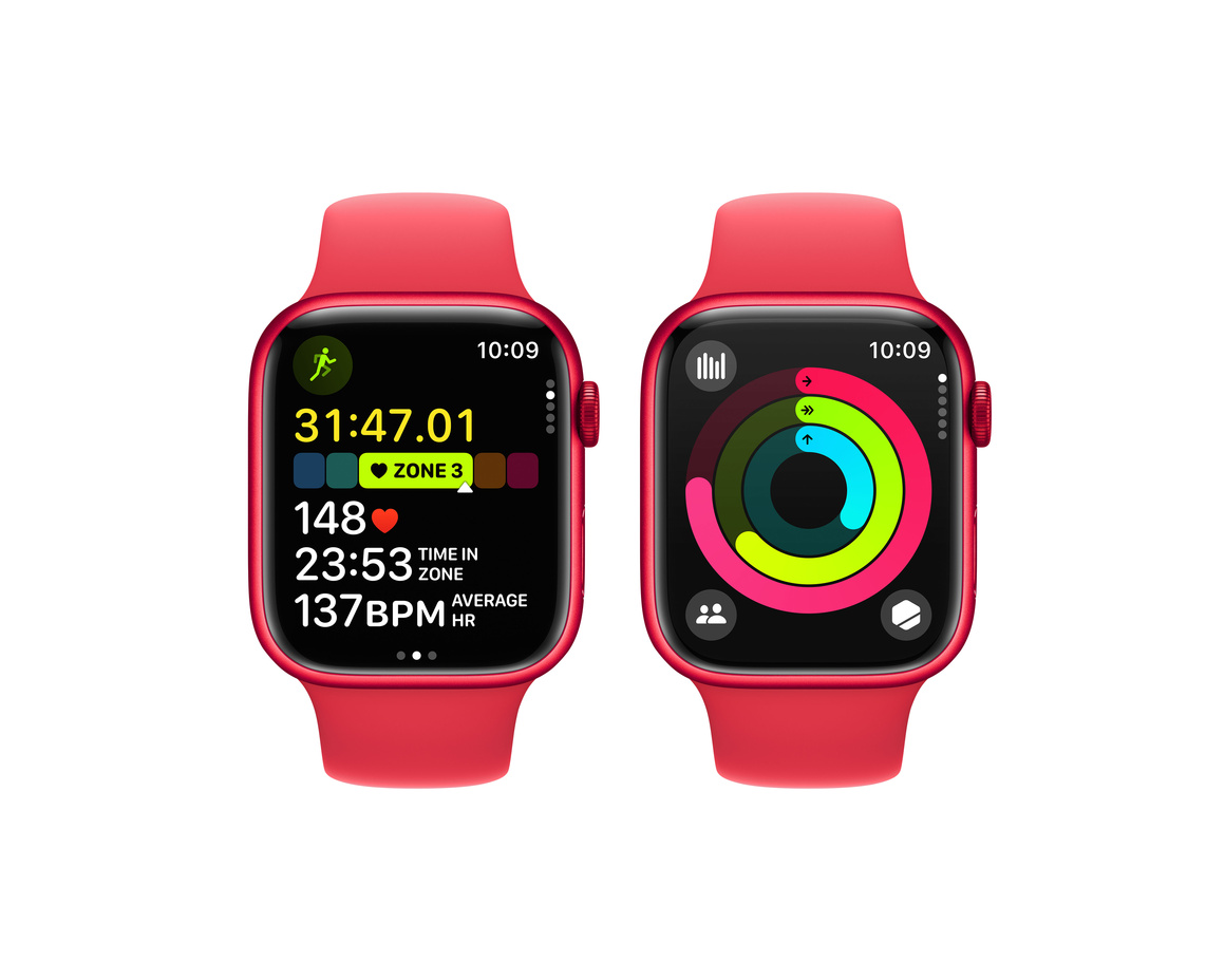 Apple Watch Series 9 Aluminiumboett (PRODUCT)RED 45mm GPS + Cellular M/L