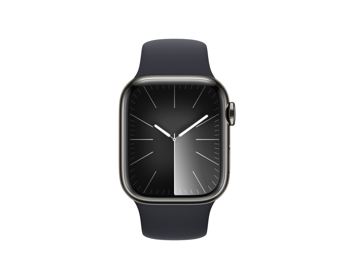 Apple Watch Series 9 Rostfri Stålboett Grafit 41mm S/M