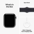 Apple Watch Series 9 Rostfri Stålboett Grafit 41mm S/M