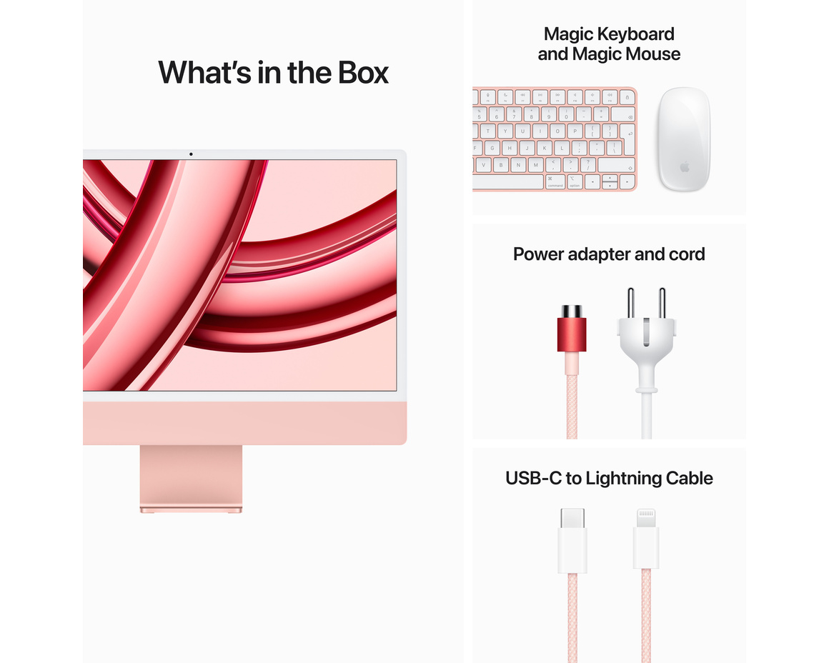 iMac 24 Retina 4.5K (2023) M3 8-core CPU, 8-core GPU/8GB/256GB SSD Rosa