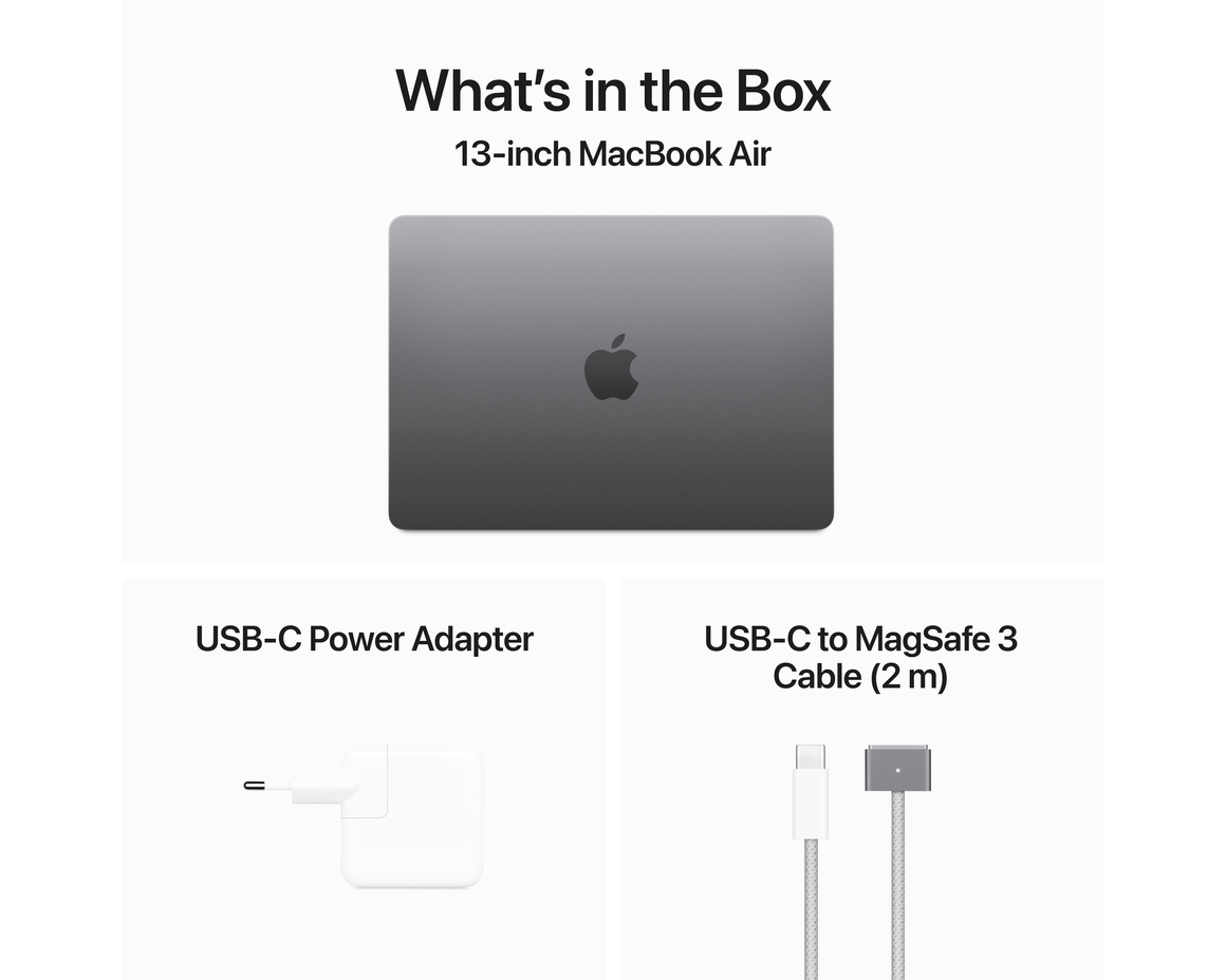Macbook Air 13  M3 8-core CPU, 10-core GPU, 16GB/512GB SSD - Rymdgrå