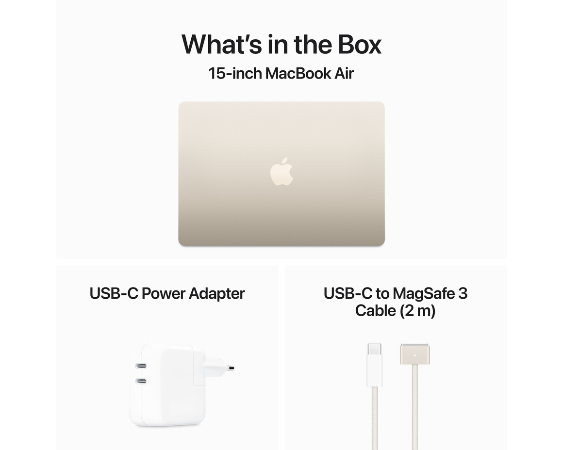 Macbook Air 15 M3 8-core CPU, 10-core GPU, 8GB/512GB SSD - Stjärnglans