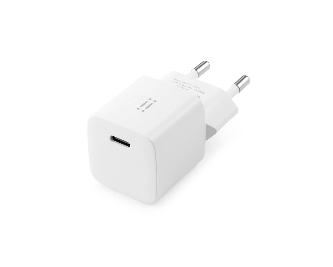 C&C - 20W PD GaN USB-C väggladdare för snabbladdning + USB-C - Lightning kabel 1m