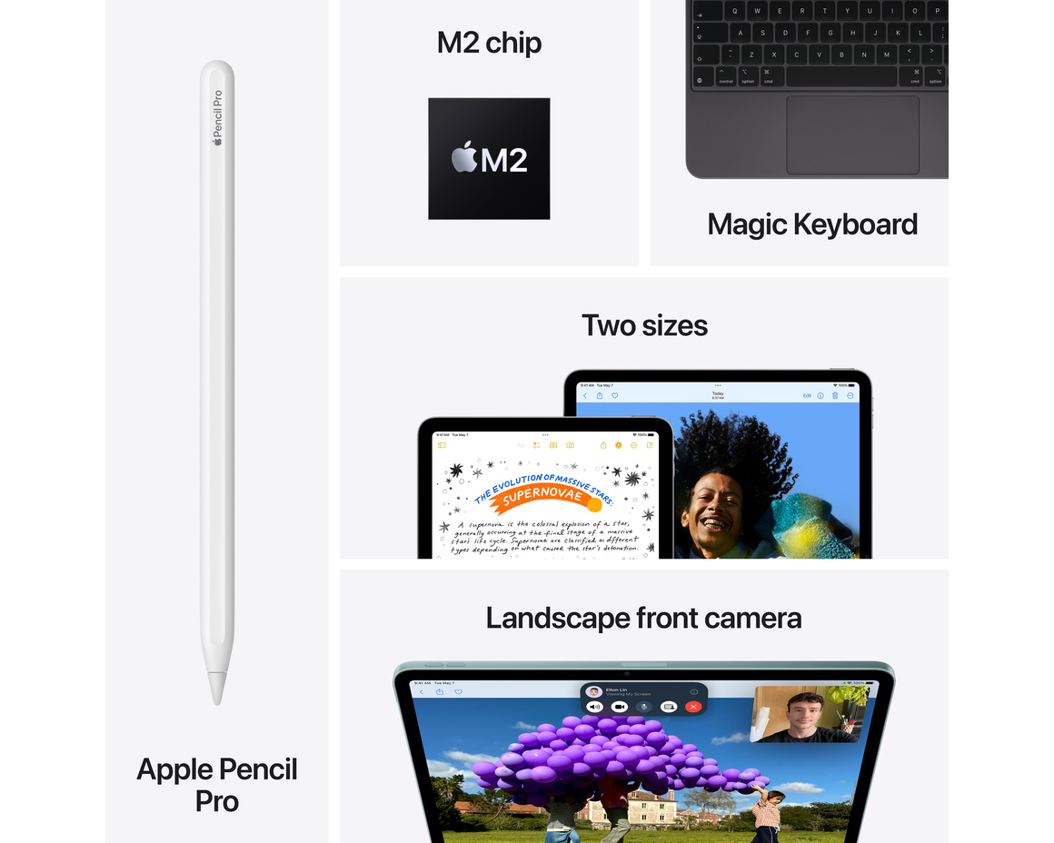 Apple iPad Air 11 (2024) Wi-Fi + Cellular 256GB - Rymdgrå