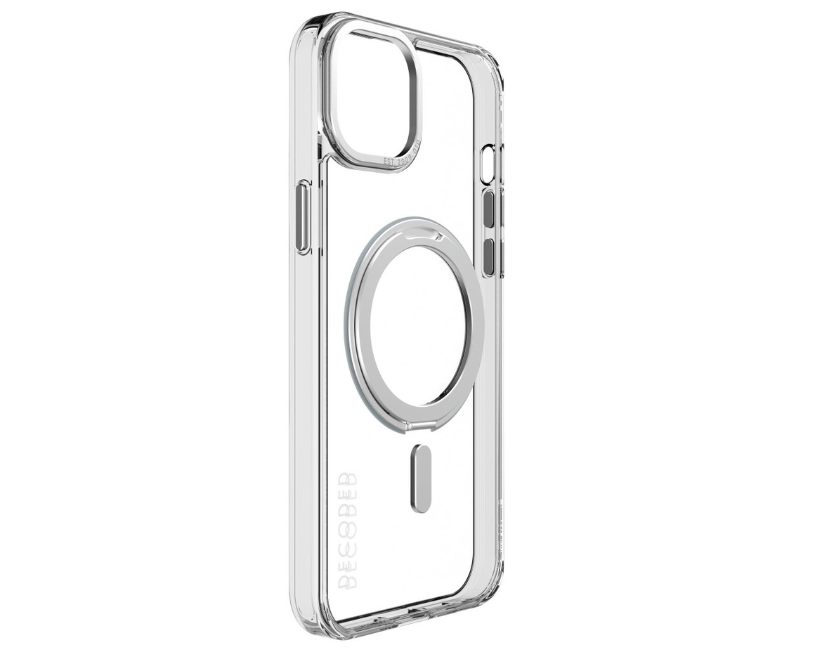 Decoded Recycled Plastic Transparent Loop Stand BackCover för iPhone 15 Pro Max Clear