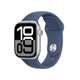 Apple Watch Series 10 GPS + Cellular 42mm Silver Aluminiumboett med Denim Sportband - M/L