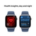 Apple Watch Series 10 GPS + Cellular 42mm Silver Aluminiumboett med Denim Sportband - S/M