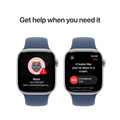 Apple Watch Series 10 GPS + Cellular 42mm Silver Aluminiumboett med Denim Sportband - S/M
