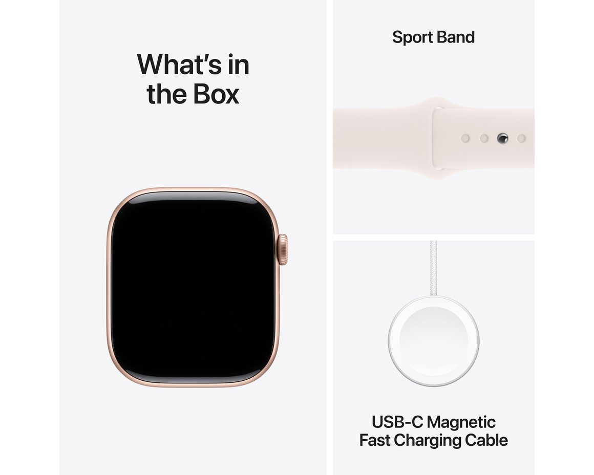 Apple Watch Series 10 GPS + Cellular 46mm Roséguld Aluminiumboett med Rosé Sportband - M/L