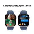 Apple Watch Series 10 GPS + Cellular 46mm Silver Aluminiumboett med Denim Sportband - M/L
