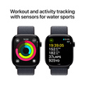 Apple Watch Series 10 GPS + Cellular 46mm Gagatsvart Aluminiumboett med Svartlila Sportloop