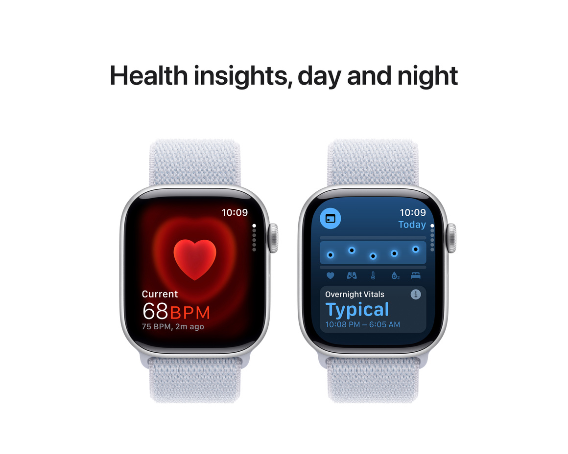 Apple Watch Series 10 GPS 42mm Silver Aluminiumboett med Dimblå Sportloop