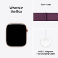 Apple Watch Series 10 GPS 46mm Roséguld Aluminiumboett med Plommon Sportloop