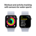 Apple Watch Series 10 GPS 46mm Silver Aluminiumboett med Dimblå Sportloop