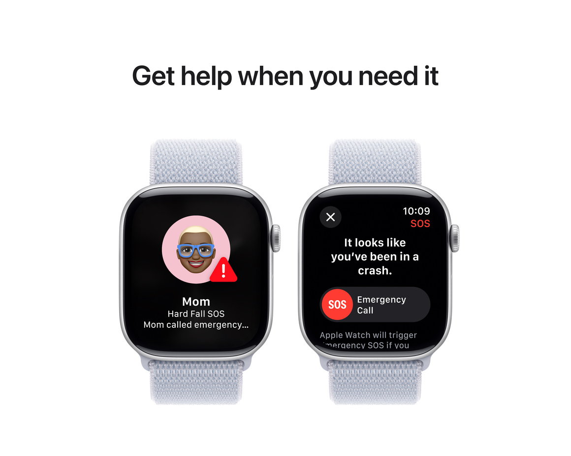 Apple Watch Series 10 GPS 46mm Silver Aluminiumboett med Dimblå Sportloop