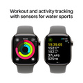 Apple Watch Series 10 GPS + Cellular 42mm Naturlig Titanboett med Granitgrå Sportband - S/M