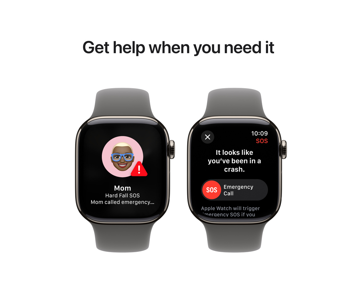 Apple Watch Series 10 GPS + Cellular 42mm Naturlig Titanboett med Granitgrå Sportband - S/M