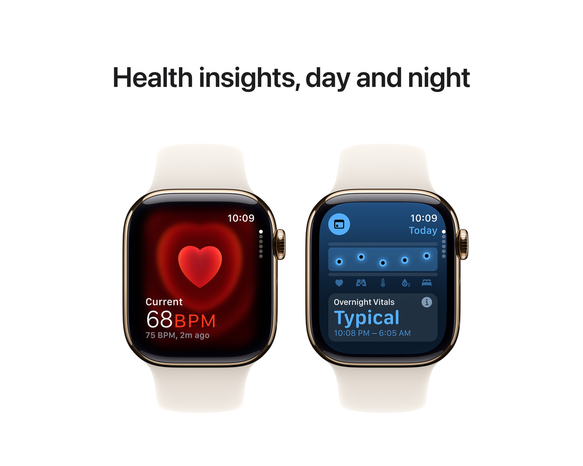 Apple Watch Series 10 GPS + Cellular 42mm Guld Titanboett med Stjärnglans Sportband - M/L