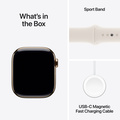 Apple Watch Series 10 GPS + Cellular 42mm Guld Titanboett med Stjärnglans Sportband - M/L