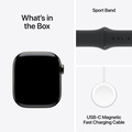 Apple Watch Series 10 GPS + Cellular 42mm Skiffer Titanboett med Svart Sportband - S/M