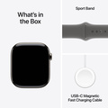 Apple Watch Series 10 GPS + Cellular 46mm Naturlig Titanboett med Granitgrå Sportband - M/L