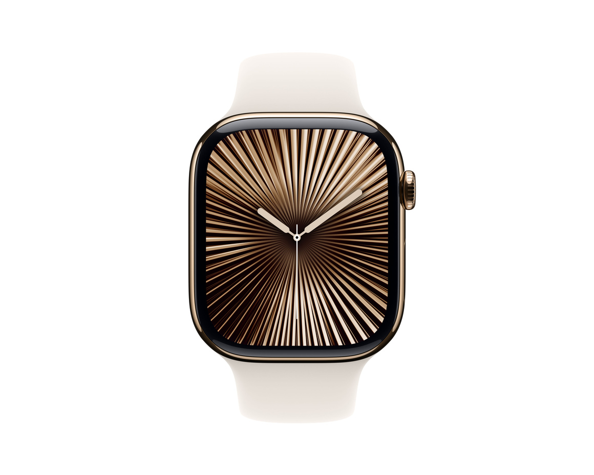Apple Watch Series 10 GPS + Cellular 46mm Guld Titanboett med Stjärnglans Sportband - M/L