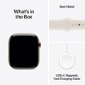 Apple Watch Series 10 GPS + Cellular 46mm Guld Titanboett med Stjärnglans Sportband - M/L