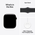Apple Watch Series 10 GPS + Cellular 46mm Skiffer Titanboett med Svart Sportband - M/L