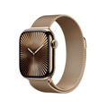 Apple Watch Series 10 GPS + Cellular 42mm Guld Titanboett med Guld Milanesisk loop