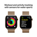Apple Watch Series 10 GPS + Cellular 42mm Guld Titanboett med Guld Milanesisk loop