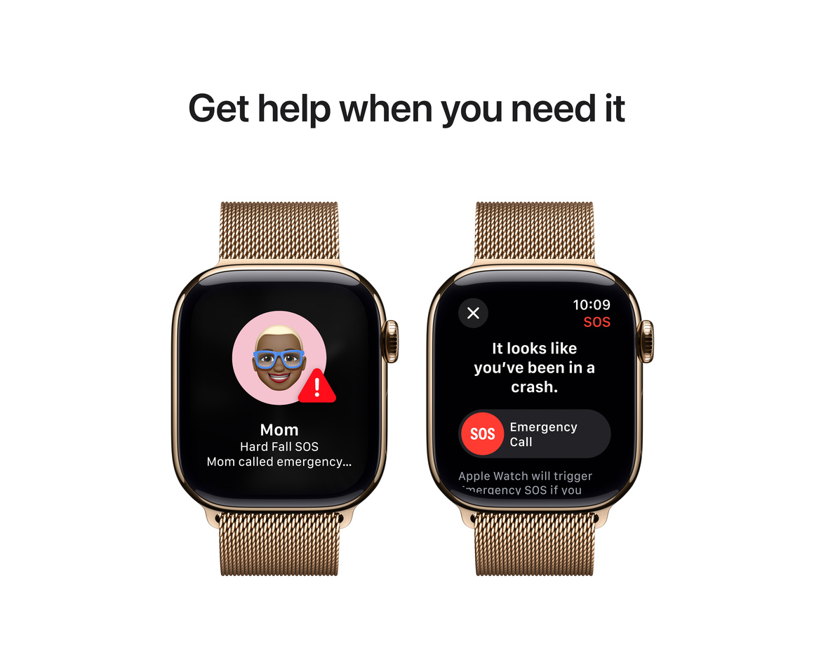Apple Watch Series 10 GPS + Cellular 42mm Guld Titanboett med Guld Milanesisk loop