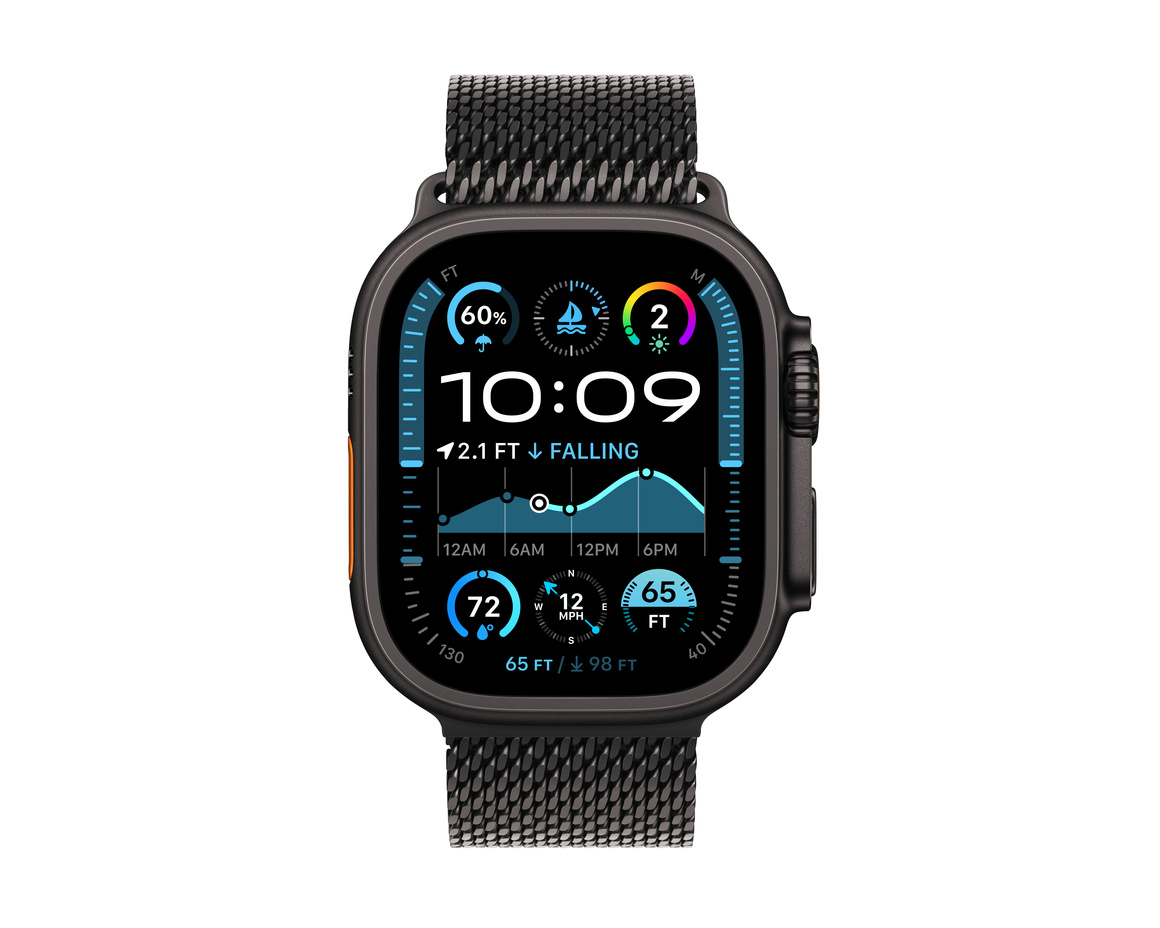 Apple Watch Ultra 2 GPS + Cellular 49mm Svart Titanboett med Svart Titan Milanesisk loop Large