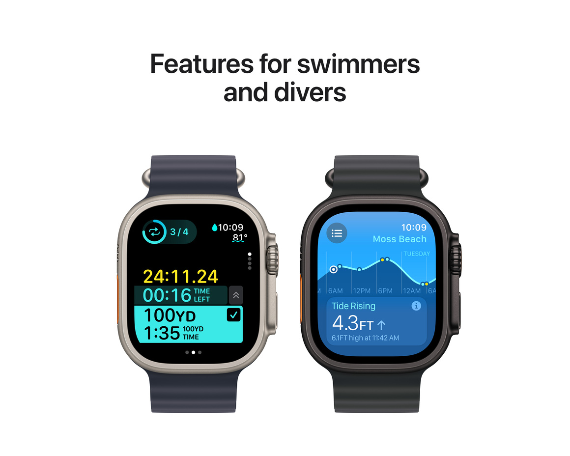 Apple Watch Ultra 2 GPS + Cellular 49mm Svart Titanboett med Svart Titan Milanesisk loop Large